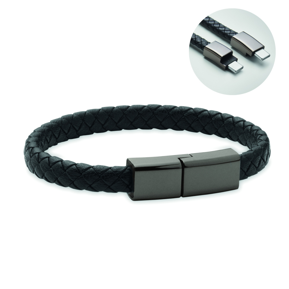 Logo trade promotional item photo of: Braided bracelet cable type-C