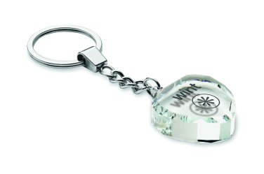 Logo trade promotional merchandise picture of: Glass heart award key ring
