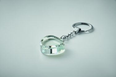 Logo trade advertising products image of: Glass heart award key ring