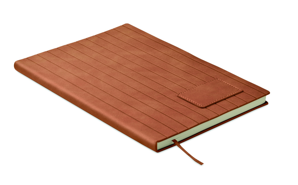 Logo trade promotional merchandise image of: A5 notebook in smokey PU