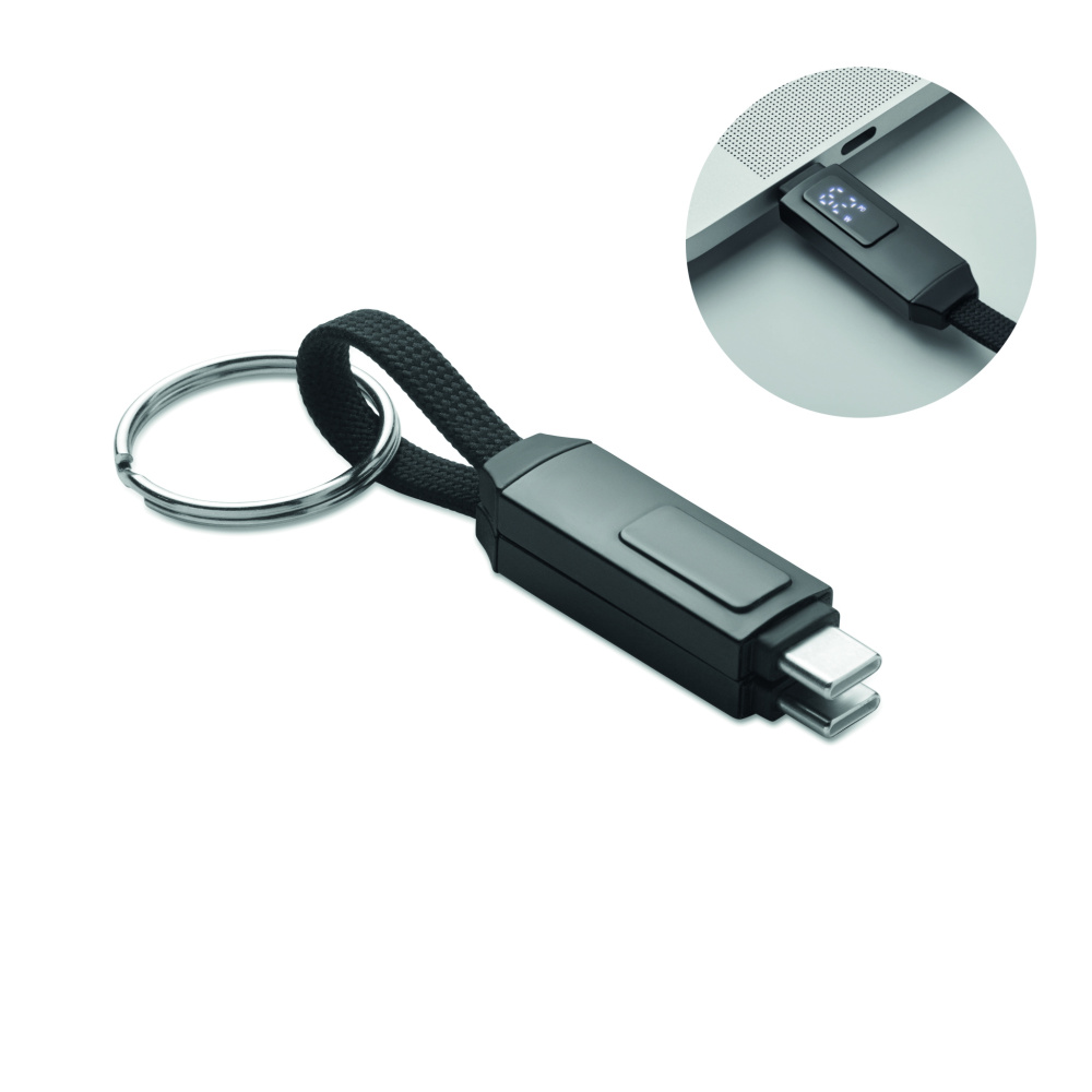 Logo trade corporate gifts picture of: 60W charging cable keyring