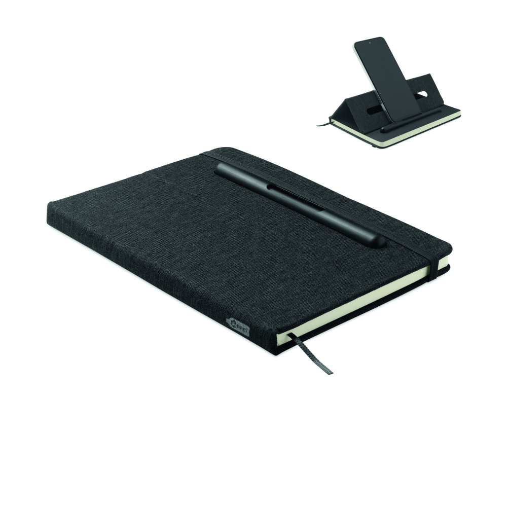 Logotrade business gift image of: A5 notebook with phone holder