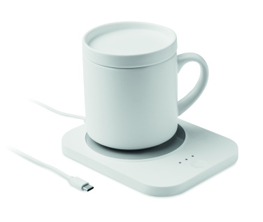 Logo trade promotional gifts image of: Wireless charger mug warmer set