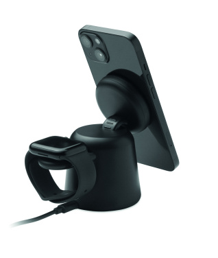 Logo trade advertising products picture of: 3 in 1 wireless charger 15W