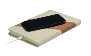 Logo trade promotional gift photo of: A5 notebook with 15W charger