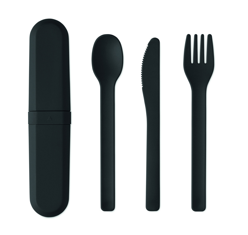 Logo trade corporate gift photo of: Cutlery set and case in PLA