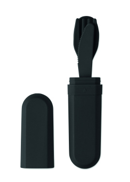 Logo trade promotional gift photo of: Cutlery set and case in PLA