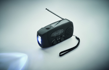 Logo trade business gift photo of: Portable radio SOS with LED torch
