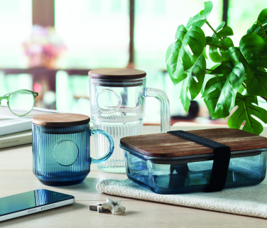 Logo trade promotional item photo of: Ribbed glass mug 300ml