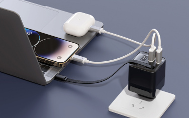 Logo trade advertising products image of: Urban Vitamin Mendocino 65W GaN charger retractable cable