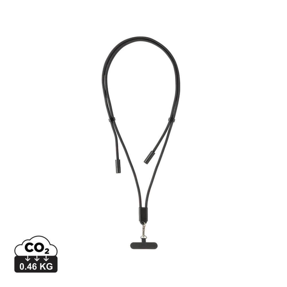 Logo trade promotional product photo of: LoopAmp RCS RPET adjustable phone cord with 60W cable