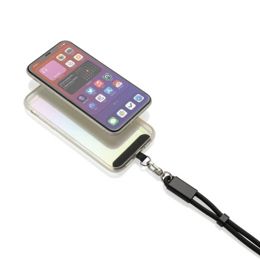 Logo trade promotional merchandise image of: LoopAmp RCS RPET adjustable phone wrist strap 60W cable