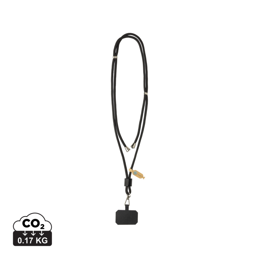 Logotrade promotional item image of: CarryLoop RCS recycled PET adjustable phone holder lanyard