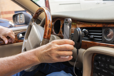 Logo trade corporate gifts image of: PowerCruze RCS rplastic 15W magnetic charging car holder