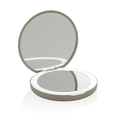 Logo trade promotional giveaway photo of: Lumora RCS recycled plastic LED re-chargeable make-up mirror
