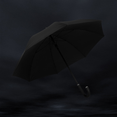 Logo trade corporate gifts image of: Swiss Peak Vero Aware™ RPET 25” umbrella w luxe handle