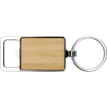 Logo trade business gifts image of: Snapper bamboo keychain with bottle opener
