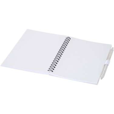 Logo trade promotional giveaways picture of: Niove recycled plastic soft cover notebook and ballpoint pen set (blue ink)