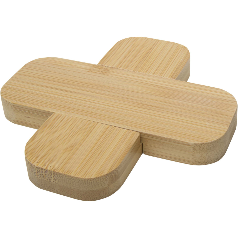 Logo trade promotional giveaways picture of: Croc bamboo trivet - small