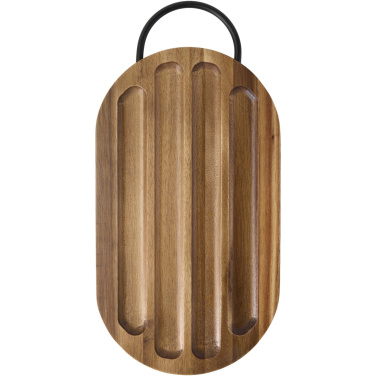 Logo trade advertising product photo of: Prestige acacia wood chopping board with bread knife