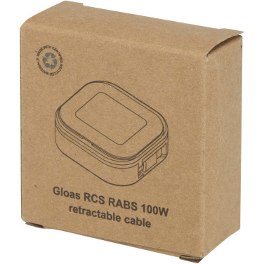 Logo trade promotional item photo of: Gloas 5-in-1 recycled retractable data sync and 100W fast charge cable with smartphone tool kit