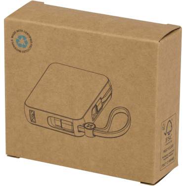 Logotrade promotional giveaway image of: Acrux 10.000 mAh 35W tablet power bank with built in Type-C cable - made from recycled plastic