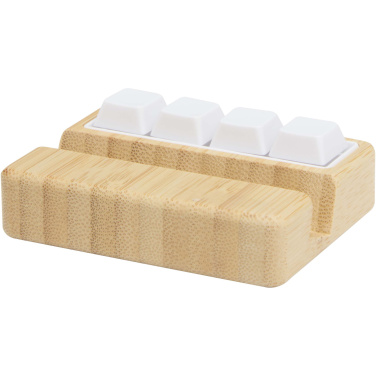 Logo trade promotional product photo of: Algol recycled plastic phone stand and fidget toy with bamboo details