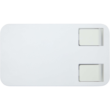 Logo trade promotional giveaways image of: Alhena recycled plastic foldeable phone holder with metal desk stand