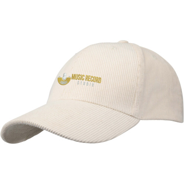 Logo trade promotional merchandise image of: Hutton 6 panel recycled corduroy cap