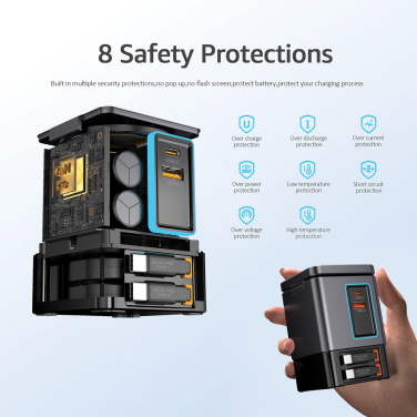 Logotrade promotional giveaways photo of: Urban Vitamin Sacramento 105W GAN charger+retractable cables