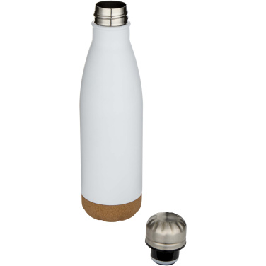 Logo trade promotional products picture of: Cove 500 ml double wall vacuum insulated stainless steel water bottle with cork details
