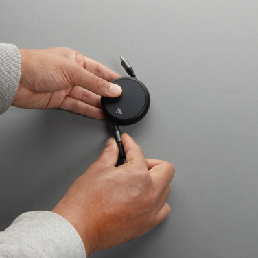 Logotrade promotional products photo of: Terra RCS recycled aluminium retractable 240W 2-in-1 cable