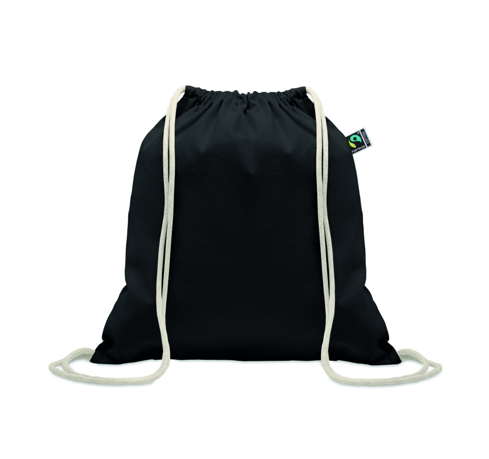 Logo trade advertising products picture of: Drawstring bag Fairtrade 180gr