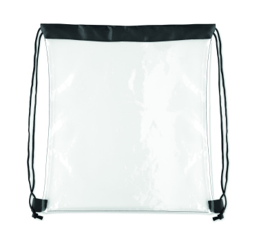 Logo trade promotional item photo of: Transparent drawstring bag