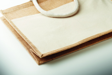 Logo trade promotional gift photo of: Jute shopping bag
