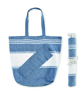 Logo trade promotional merchandise photo of: Beach bag with hammam towel