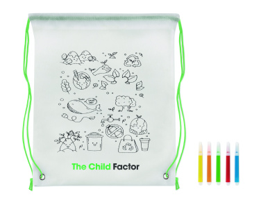 Logo trade business gifts image of: Non woven kids bag with pens
