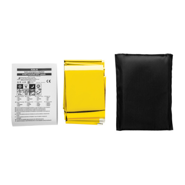Logo trade promotional items picture of: Solra emergency blanket in RCS recycled RPET pouch