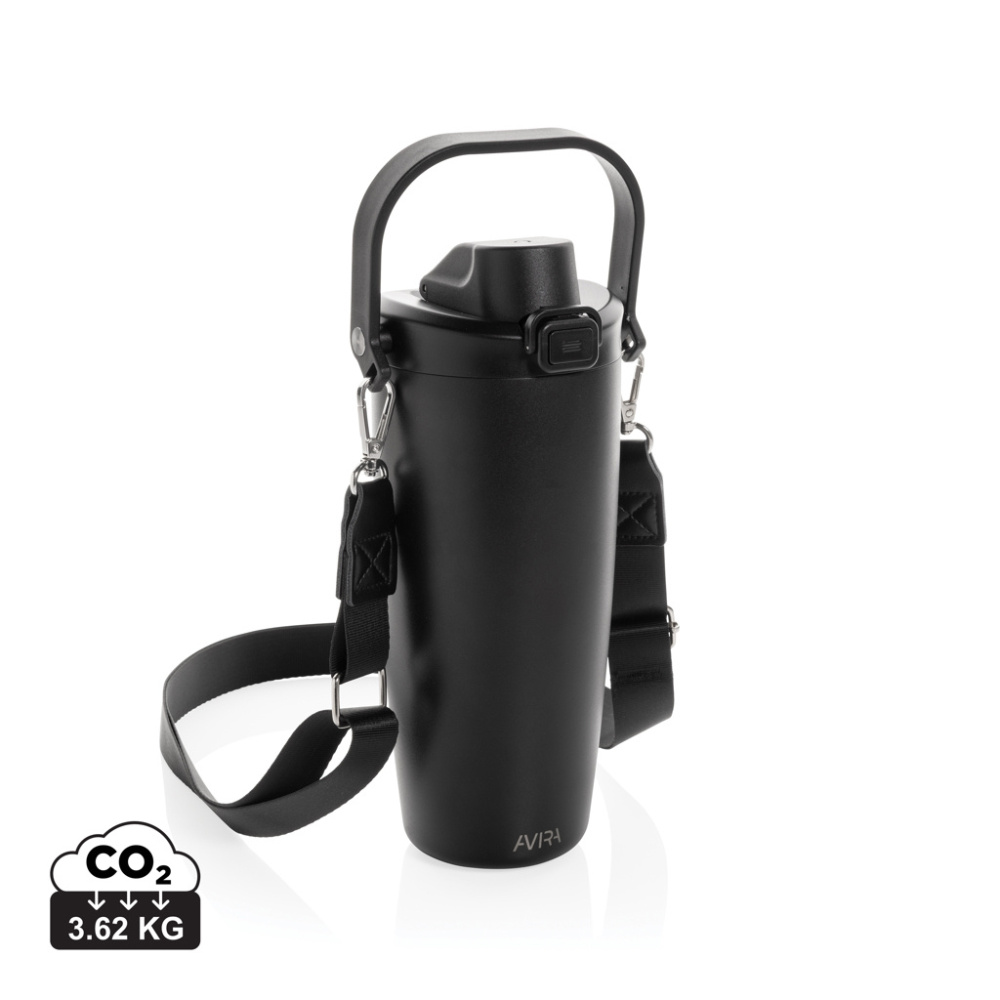 Logo trade corporate gifts picture of: Avira Ayala RCS re-steel duosip lockable crossbody tumbler