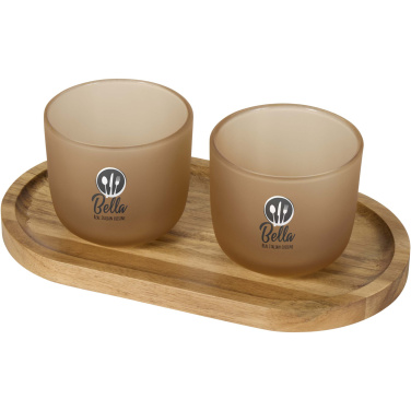 Logo trade promotional products picture of: Male wooden serving tray and glass cups set