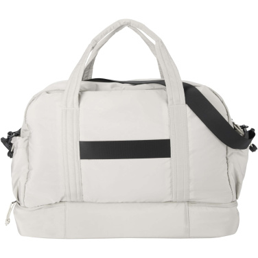 Logo trade promotional merchandise image of: Puffer GRS recycled duffel bag with insulated bottom 30L 