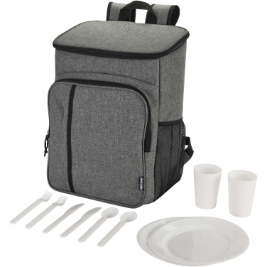 Logo trade promotional gifts picture of: Tundra GRS recycled picnic cooler backpack with cutlery set 20L