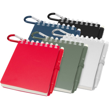 Logotrade corporate gift image of: Lig Mini recycled outdoor soft cover notebook and ballpoint pen set (black ink)