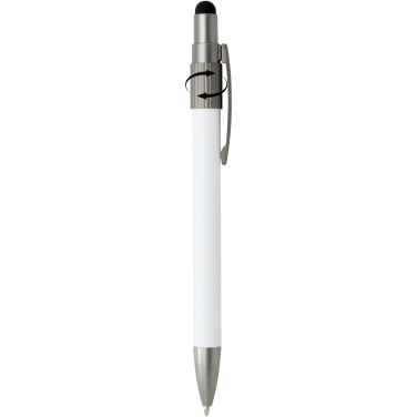 Logo trade corporate gifts picture of: Rill RCS recycled ballpoint pen with stylus and fidget spinner (black ink)