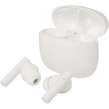 Logo trade promotional giveaways image of: Alterf recycled plastic True Wireless Bluetooth® headset with silicone eartips