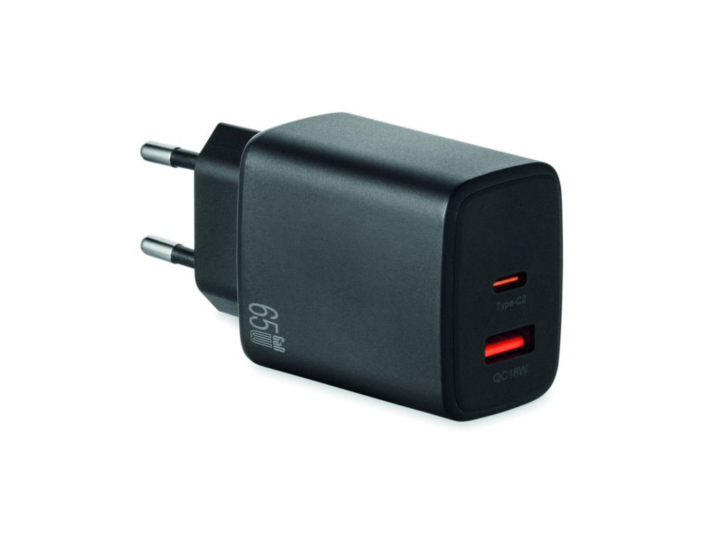 Logotrade promotional items photo of: EU 2-pole wall adapter/charger