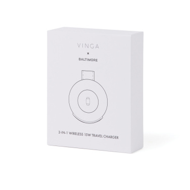 Logo trade promotional items picture of: VINGA Baltimore RCS 2-in-1 Wireless 15W Travel Charger