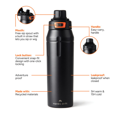 Logotrade advertising product image of: Nordic Drift Trail RCS Insulated Lockable Sports Bottle
