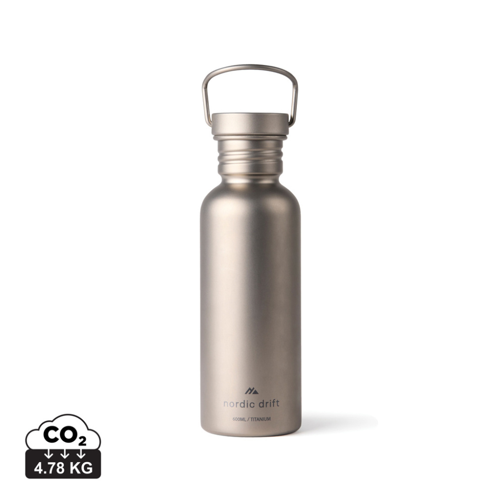 Logo trade promotional product photo of: Nordic Drift Trail Ultra Light Titanium 600ml Water Bottle