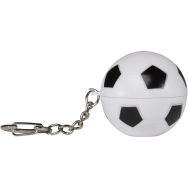 Logo trade promotional giveaways image of: Rami football-shaped vanilla lip balm with SPF 15 and keychain